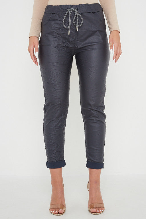 Wetlook Leather Stretch Pants