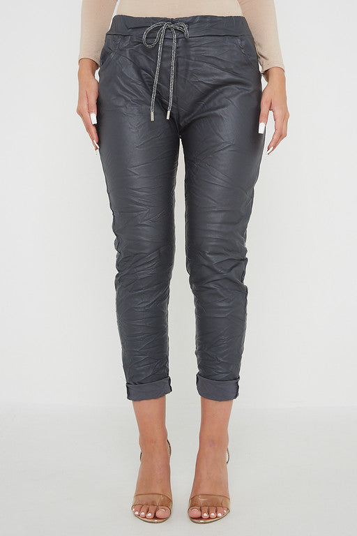 Wetlook Leather Stretch Pants