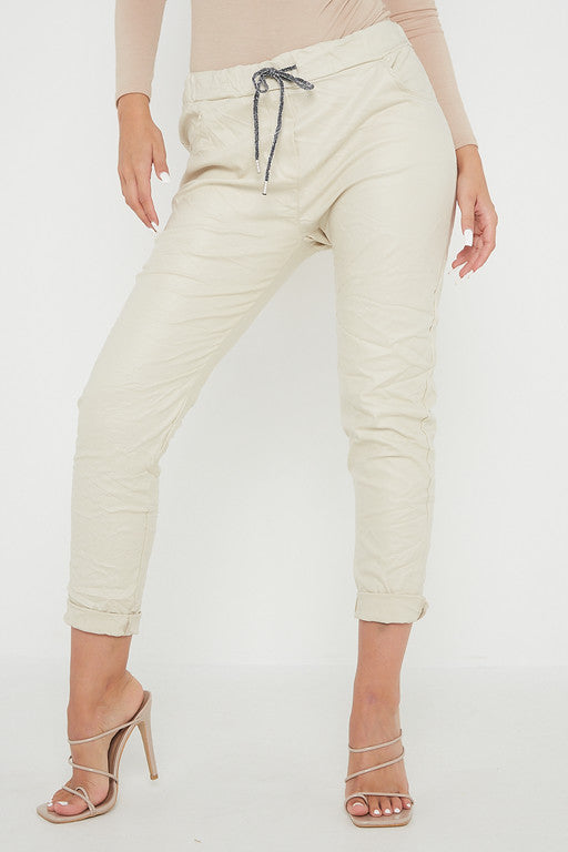 Wetlook Leather Stretch Pants