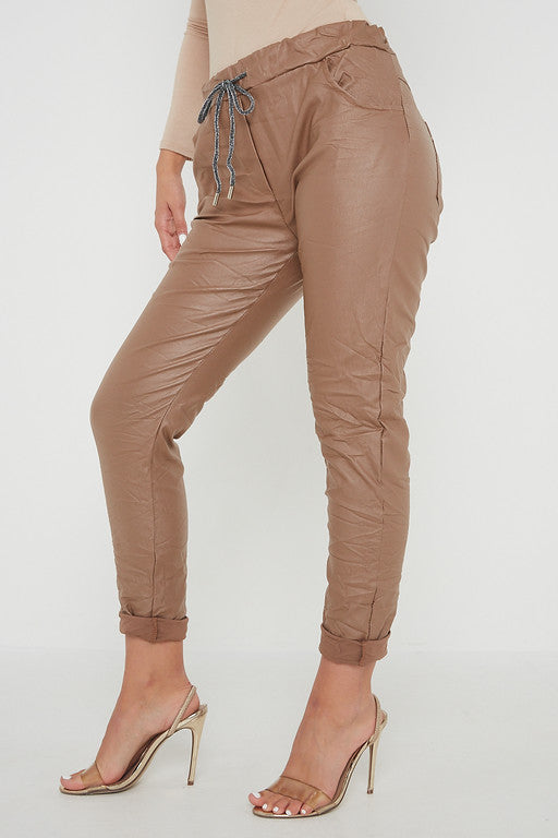Wetlook Leather Stretch Pants