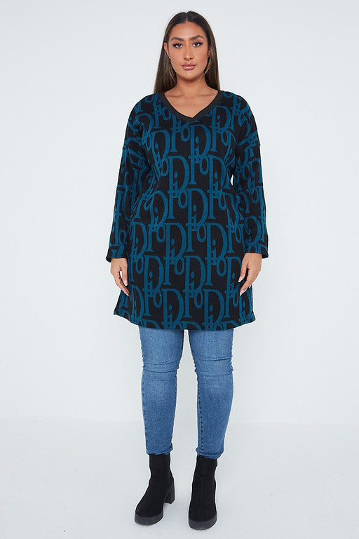 One Size Fashion Moda Pattern Jumper Top