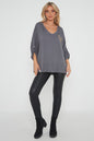 One Size 'V' Embellished V Neck Top
