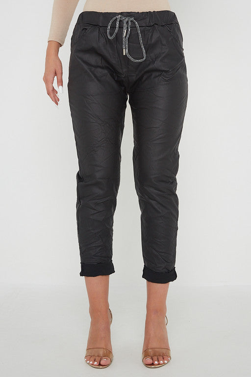 Wetlook Leather Stretch Pants