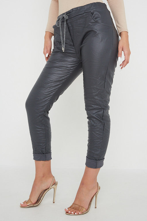 Wetlook Leather Stretch Pants