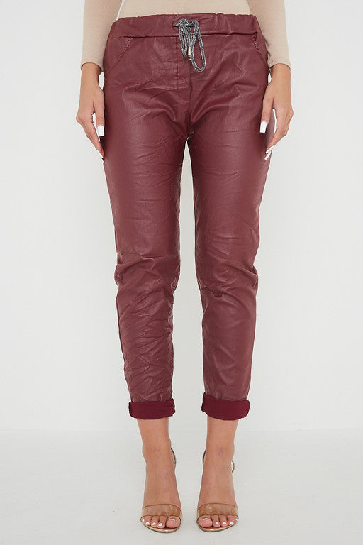Wetlook Leather Stretch Pants