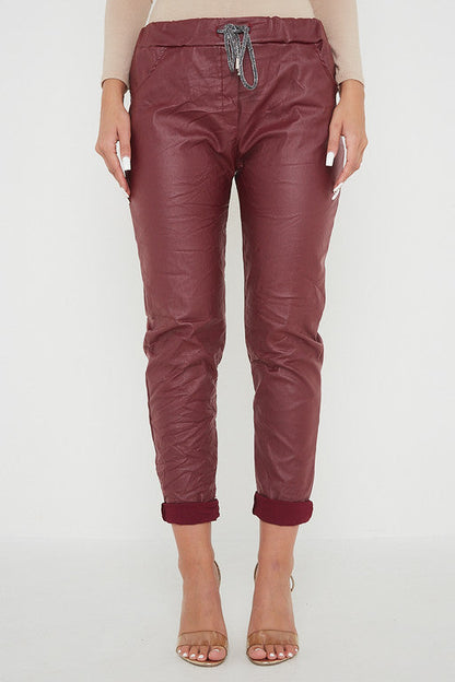 Wetlook Leather Stretch Pants