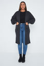 One Size Mid Length Knit Pocket Cardigan