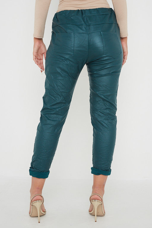 Wetlook Leather Stretch Pants
