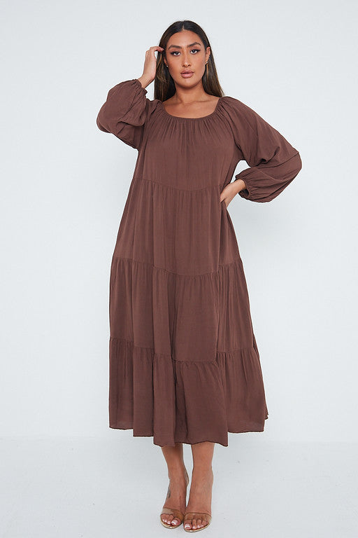 One Size Tiered Maxi Dress