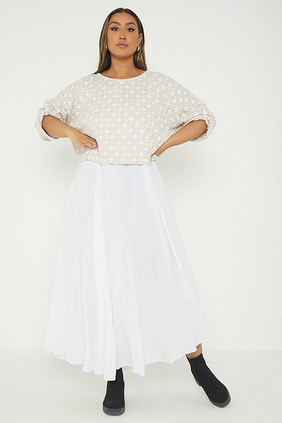 One Size Geo Print Jumper Top with Long Dress