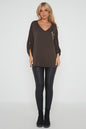 One Size 'V' Embellished V Neck Top