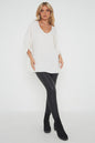 One Size 'V' Embellished V Neck Top
