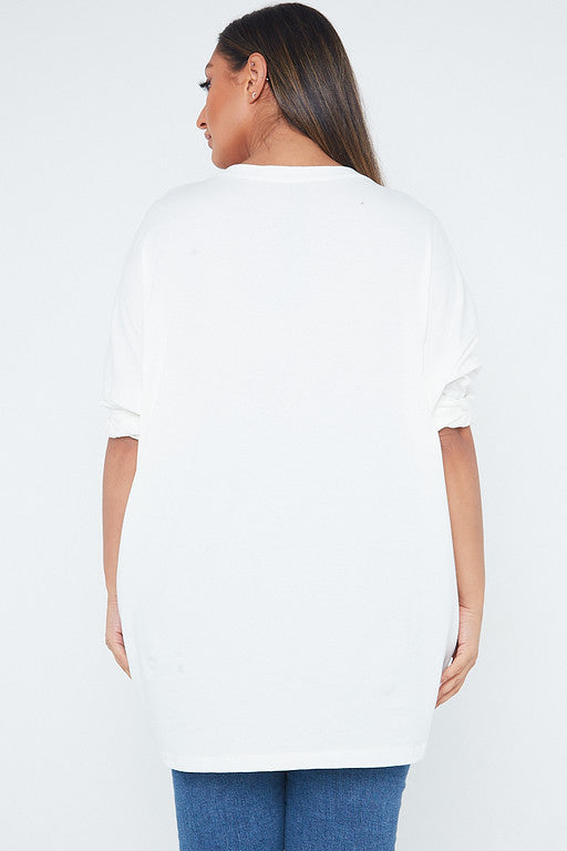 One Size Black OC Gem Embellished Top