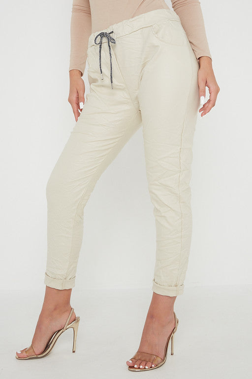 Wetlook Leather Stretch Pants