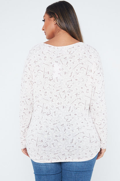 One Size Orange Leopard Print Top