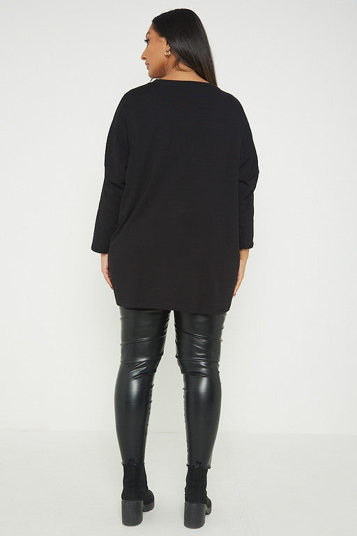 One Size V Print T-Shirt