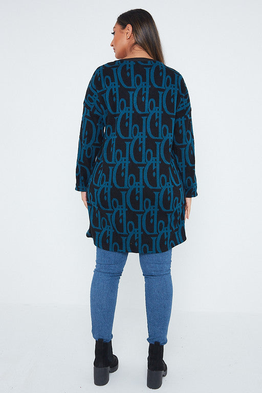 One Size Fashion Moda Pattern Jumper Top