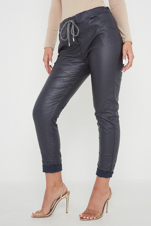 Wetlook Leather Stretch Pants