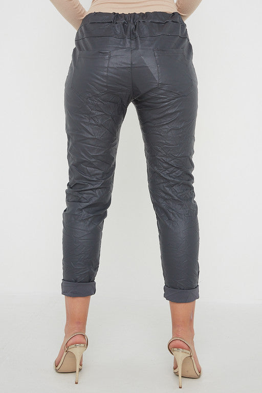 Wetlook Leather Stretch Pants